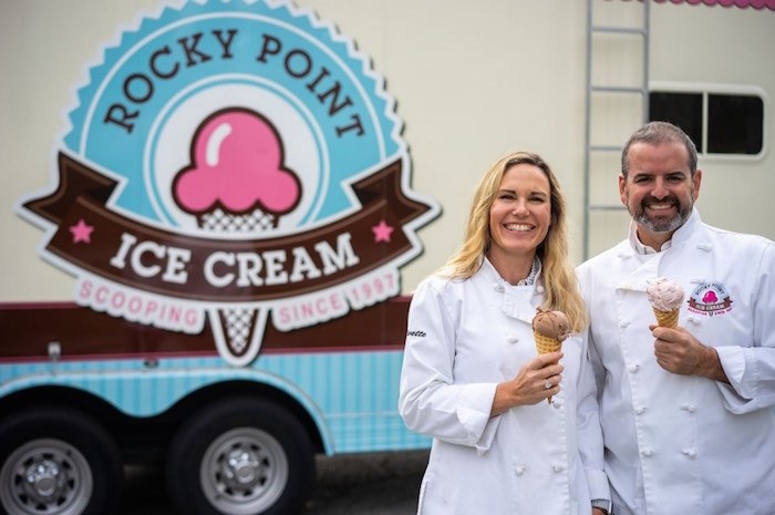  Yvette and Jamie Cuthbert, owners of Rocky Point Ice Cream, are hard at work on plans to open a second permanent shop. Rocky Point Ice Cream will be opening in uptown New West this spring. Photo courtesy Rocky Point Ice Cream.