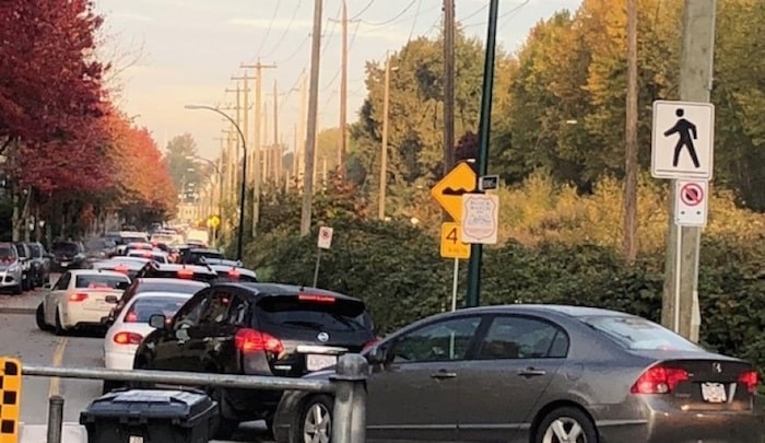  Drivers use the side streets in the area as shortcuts to avoid traffic congestion on South East Marine Drive. Photo courtesy Barbara Borchardt.