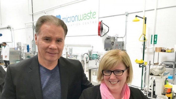  Delta Mayor George Harvie and Delta MP Carla Qualtrough were at Micronwaste Technologies. Photo by Sandor Gyarmati