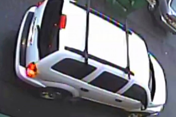  Vancouver police have linked this white Dodge Durango, seen here in a photo from a surveillance camera, to the April 16 shooting death of 30-year-old Manoj Kumar. Photo courtesy Vancouver Police Department