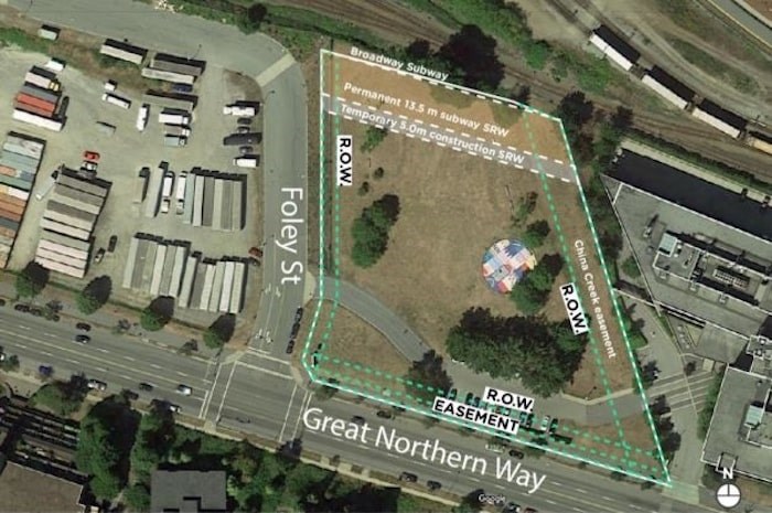  Lululemon Athletica's site for the proposed office building is at 1980 Foley Street by Great Northern Way.
