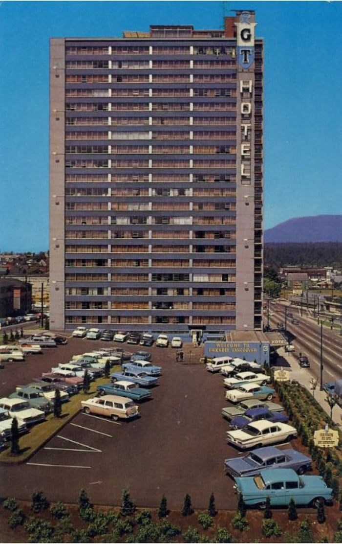  A vintage 1960s-era postcard posted on Flickr reveals what it looked like in early days before development along West Georgia exploded.