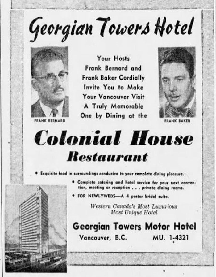  Vancouver Sun ad dated Nov. 29, 1958.