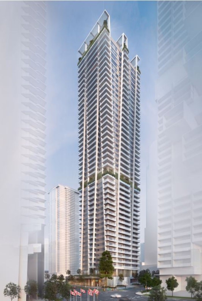  The 49-storey tower proposed for 1450 West Georgia. Rendering Yamamoto Architecture