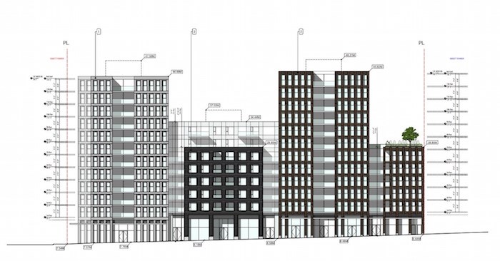  North elevations of proposed development on Hastings Street. Yamamoto Architecture