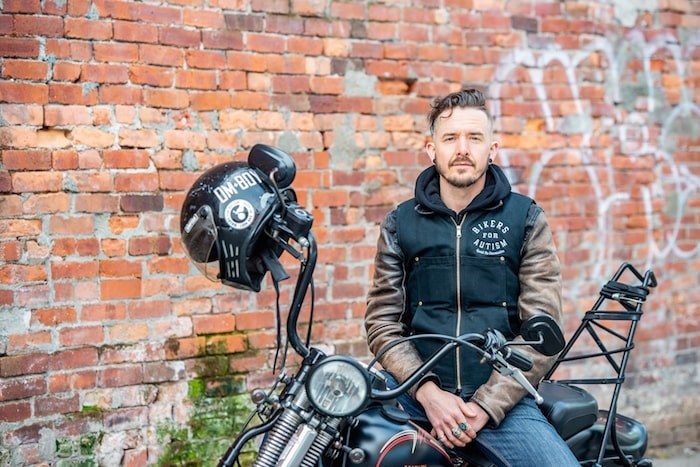  Motorcycle enthusiast James Baker has made raising awareness about Autism Spectrum Disorder a mission. Photo Josh Neufeld