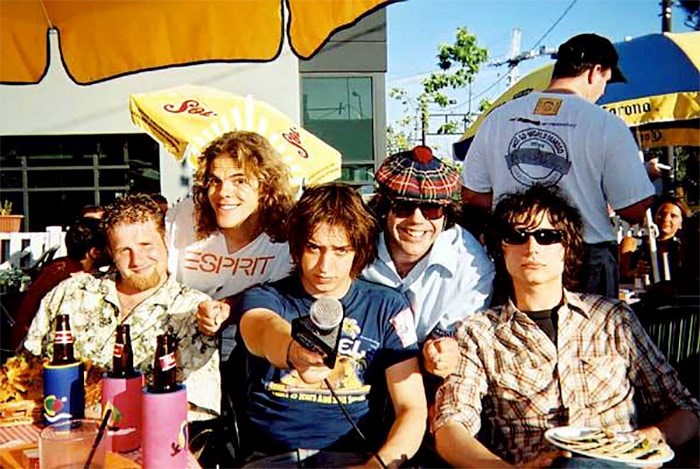  Nardwuar the Human Serviette interviewed The Strokes at Carlos 'n' Bud's in 2001. Photo Youtube