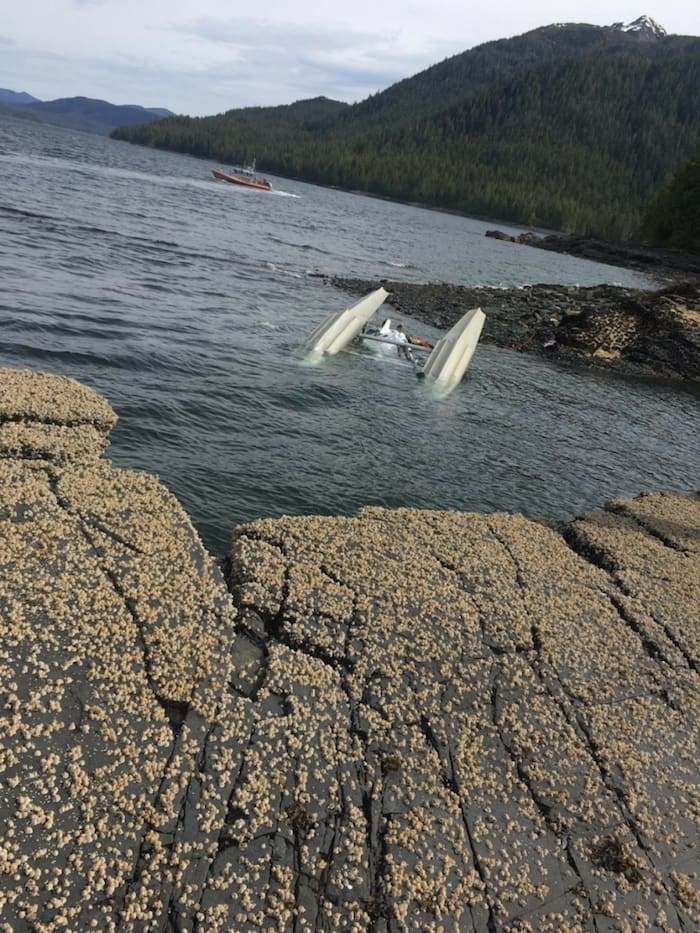  Image of a downed plane following the crash in Alaska Monday. Photo: United States Coast Guard