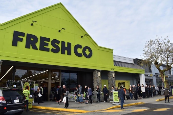  Massive line ups outside FreshCo's Blundell location. Photo by Alvin Chow.