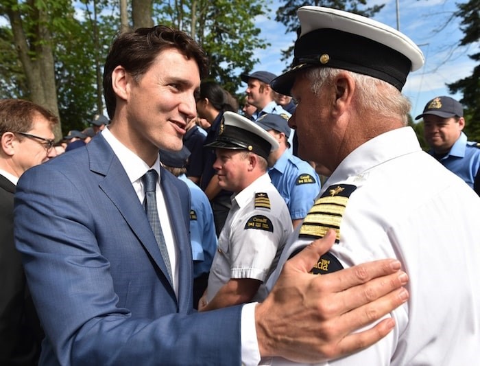  Justin Trudeau was in Vancouver today to announce a $15.7-billion plan to “renew” Canada’s Coast Guard. Photo Dan Toulgoet