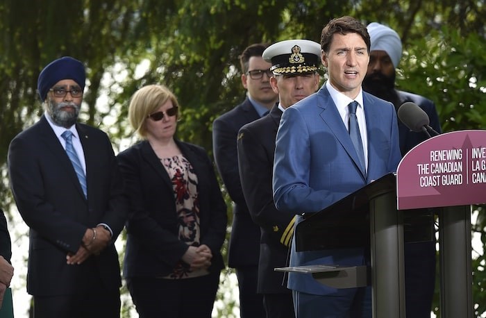  Flanked by several local Liberal MPs, Prime Minister Justin Trudeau said the shipbuilding project will be “anchored” in B.C, creating “certainty and long-term viability for the Vancouver shipbuilding industry.