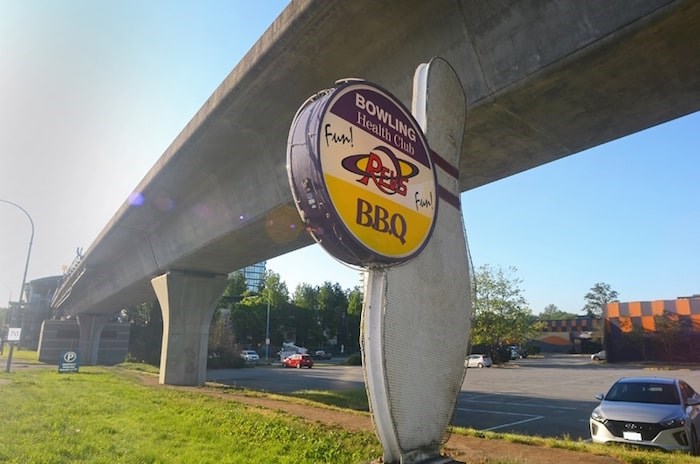  REVS Bowling Centre is right next to the Holdom SkyTrain Station on a 4.28-acre piece of land with big development potential. Photo by Cornelia Naylor.