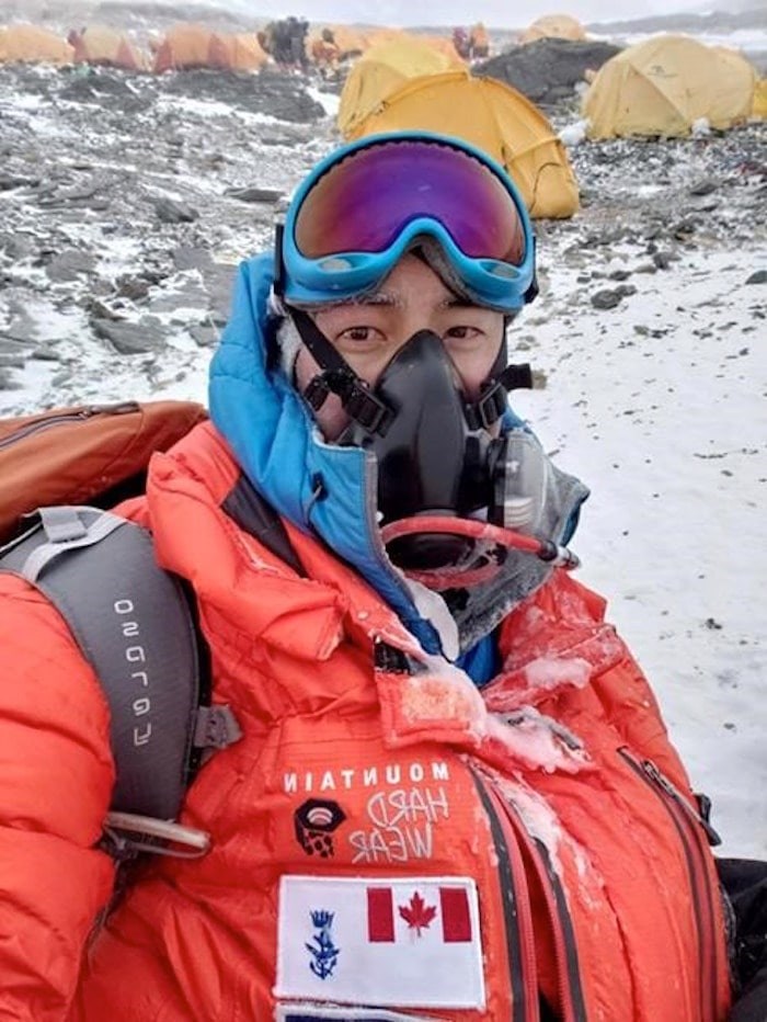  When Chris Dare, shown in this image from his Facebook page, stood on the roof of the world he had tears behind his goggles. After nine years and mountains on seven continents, the British Columbia resident who is an officer in the Canadian Armed Forces climbed the 8,848-metre peak of Mount Everest at 9:30 a.m. Nepal time on Thursday.THE CANADIAN PRESS/HO-Facebook-Chris Dare