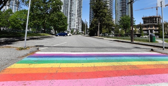  This rainbow crosswalk was painted on Jubilee Avenue ahead of last year's Pride Street Party. Photo by Jennifer Gauthier