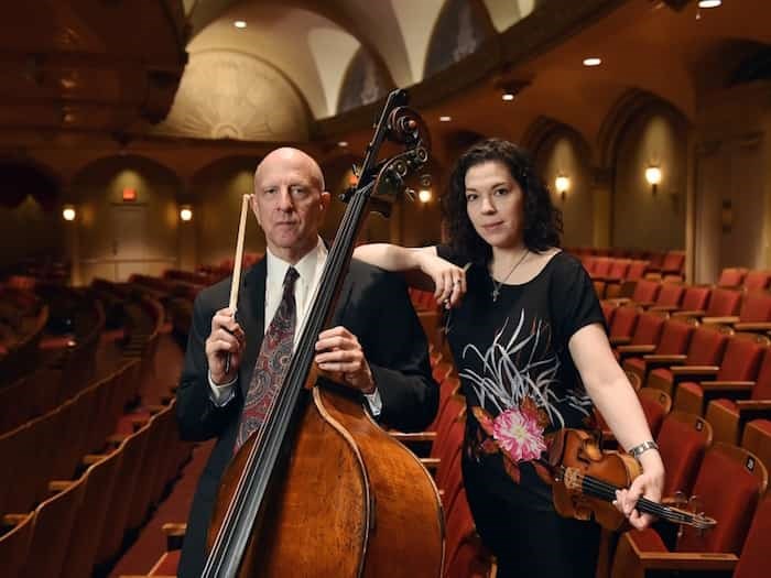  J. Warren Long has spent his entire adult life in the Vancouver Symphony Orchestra, while violinist Monica Pegis, who joined the ranks in January, is the VSO’s newest member Photograph By Dan Toulget