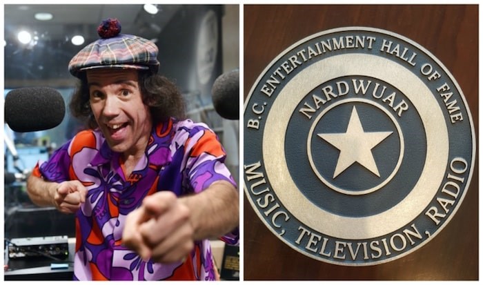  Nardwuar the Human Serviette’s closest friends and confidantes teamed up to secretly nominate the local media icon for the B.C. Entertainment Hall of Fame. Their efforts were successful. Left photo Dan Toulgoet