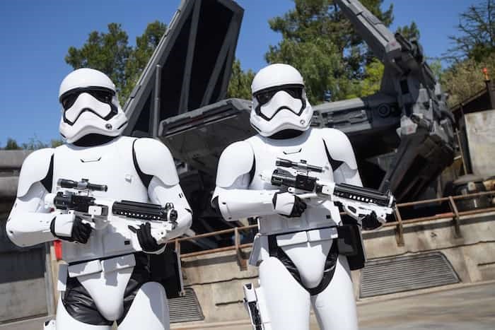  Storm Troopers stand guard at Star Wars: Galaxy’s Edge at Disneyland Park in Anaheim, California. Photo Richard Harbaugh/Disney Parks