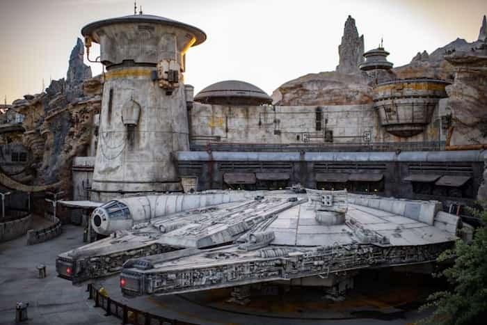  Star Wars: Galaxy's Edge at Disneyland Park in Anaheim transports guests to Black Spire Outpost, a village on the planet of Batuu. Guests can also ride the Millennium Falcon: Smugglers Run (pictured). Photo Richard Harbaugh/Disney Parks