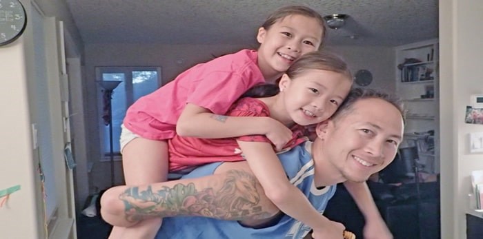  Jeremy Chow and daughters, Maile, 10 and Jayla, 8.