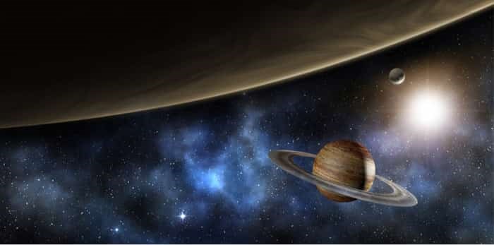  Photo: Jupiter, saturn and the milky way - 3d illustration-element of this image furnished by NASA / Shutterstock