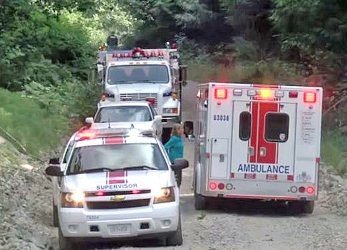  The scene Wednesday at Camp Barnard in Sooke. Photo via CHEK News/Times Colonist