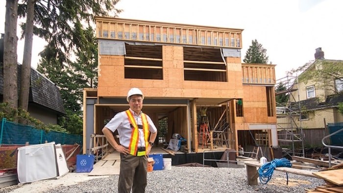  Arthur Lo, president of Insightful Healthy Homes Inc., in a house being built in Vancouver’s Southlands neighbourhood that could be the most energy-efficient in Canada. Photo by Chung Chow