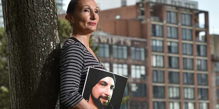  Sia Kaskamanidis with a photo of her late brother Saki Kaskas, whose original album Theodosius will be posthumously released June 28 at the ANZA Club.