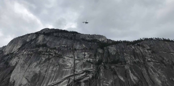  A rock climber has died after falling from the Stawamus Chief's Grand Wall on June 22. Photo courtesy DJ Bartlett