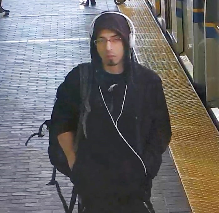  Transit police are looking for a man who allegedly exposed his genitals to a female passenger on SkyTrain in April. Photo courtesy Transit Police.