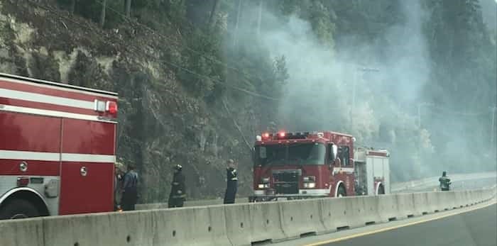  The fire near the Sea to Sky Highway. Photo: Keili Bartlett