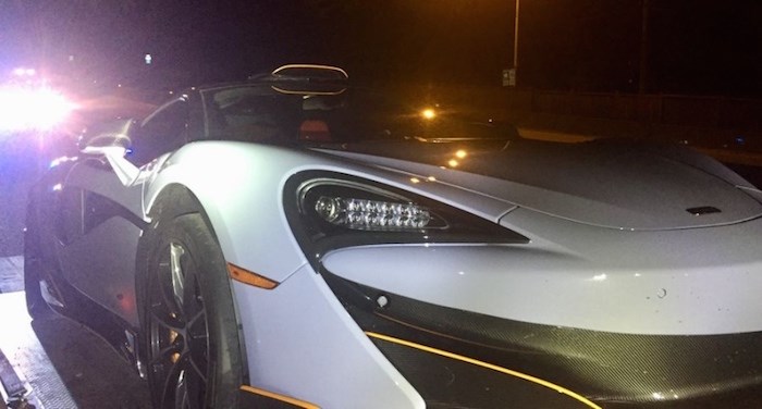  West Vancouver Police recently impounded a 2019 McLaren clocked going 161 km/hr in a 90 km/hr zone. The driver said he'd recently bought the car and just driven it off the lot. Photo courtesy West Vancouver Police Department.