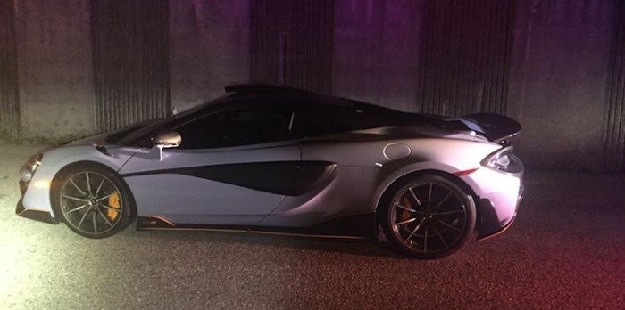  West Vancouver Police recently impounded a 2019 McLaren clocked going 161 km/hr in a 90 km/hr zone. The driver said he'd recently bought the car and just driven it off the lot. Photo courtesy West Vancouver Police Department.