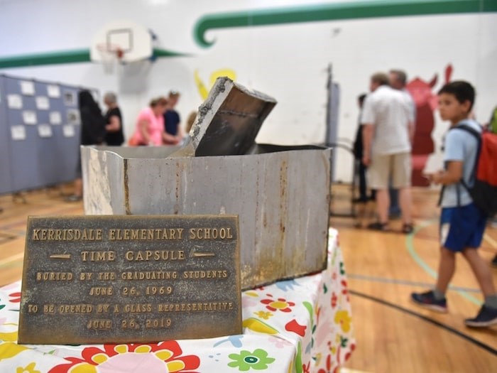  The contents of a 50-year-old time capsule were on display at Kerrisdale elementary school, where it had been buried June 26, 1969. Photo by Dan Toulgoet/Vancouver Courier