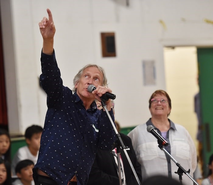  Former Kerrisdale student Gregg Peterson, who attended the event, now lives in Toronto, where he sells instruments for a living and is a working musician. His message to himself 50 years ago: “If you are singing for a living and living a prosperous life, please be thankful.” Photo by Dan Toulgoet/Vancouver Courier