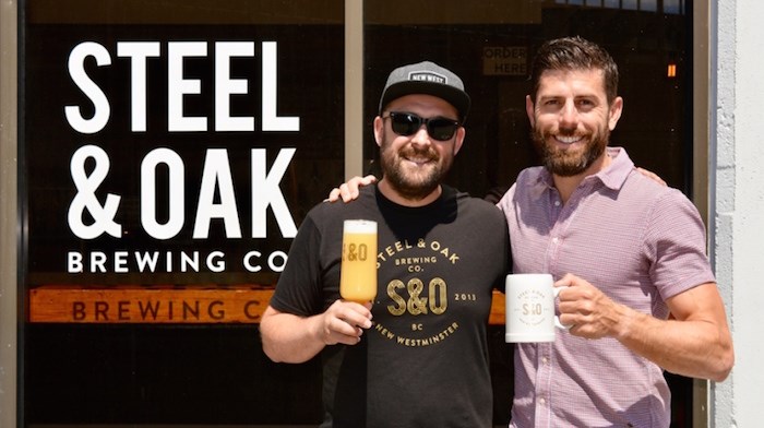  Steel & Oak co-owners Jorden Foss and Jamie Garbutt are celebrating five years of making beer in New West. Photo courtesy Steel & Oak