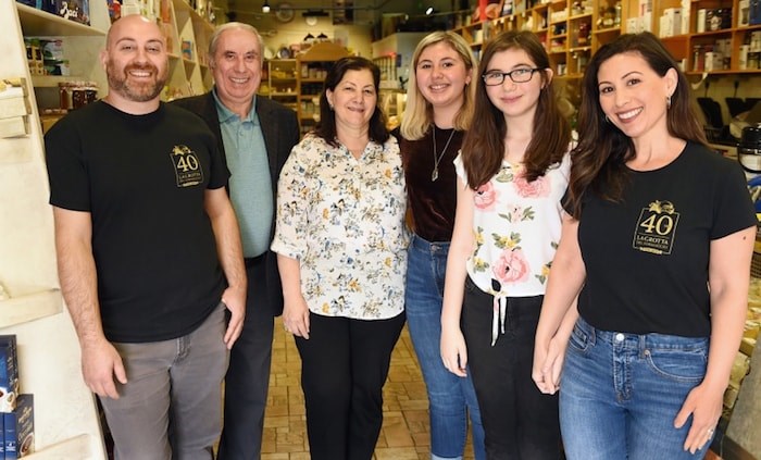 Three generations of the Bruzzese family. From left, Domenico Bruzzese, Fortunato Bruzzese, Anna Bruzzese, Olivia Raines, Sienna Raines and Sandra Raines. Photo by Dan Toulgoet/Vancouver Courier