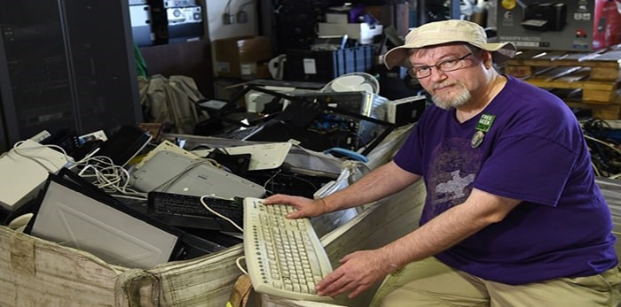  Free Geek Operations manager Robert Pilkington says the non-profit organization is at risk of closing this summer. Photo Dan Toulgoet