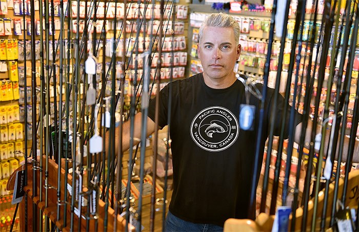  Jason Tonelli is owner of the Pacific Angler on Broadway. He’s lost 70 per cent of his seasonal business since the recreational fisheries closure was announced on April 16. - Dan Toulgoet