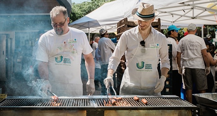  Up to 4,000 hamburgers will be grilled at the UGM Summer BBQ. Photo: Andrew Taran/UGM