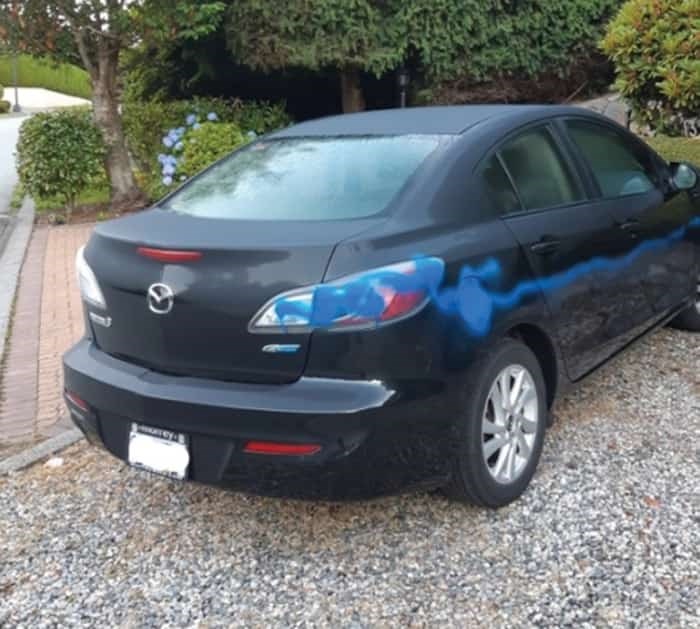  A graffiti vandal likely caused $7,000 in damage earlier this week, according to West Vancouver police. Photo: West Vancouver Police Department