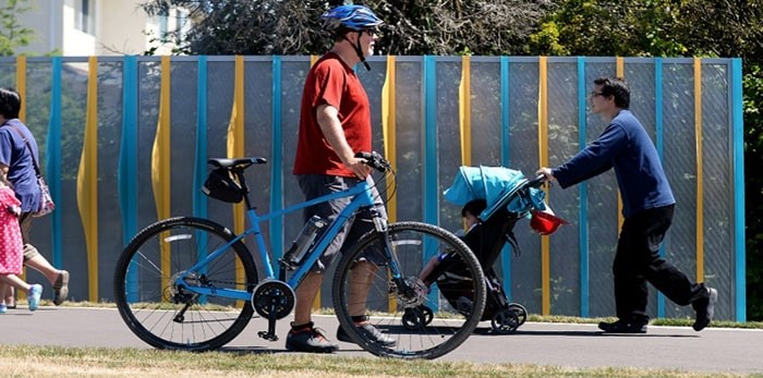  Cyclists at Willingdon Linear Park.