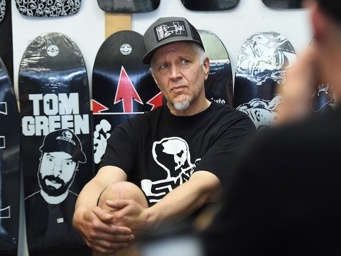  Peter Ducommun, aka P.D., runs the oldest skateboard brand (Skull Skates) in Canada. His shop is located on West 10th Avenue near Alma Street. Photo by Dan Toulgoet/Vancouver Courier