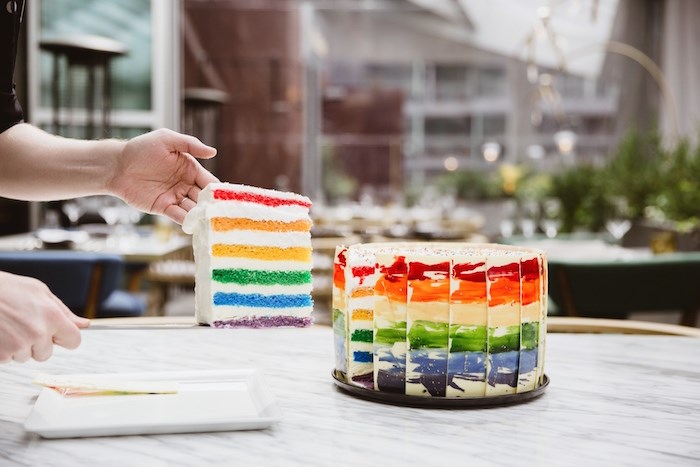  Eat the rainbow (cake) at Parq Vancouver for a limited time only. Photo courtesy Parq Vancouver