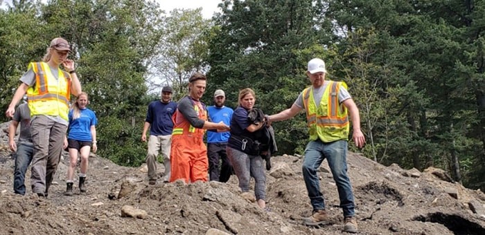  Canine Valley and volunteers found Maisie three weeks after she went missing following a car crash in West Vancouver.