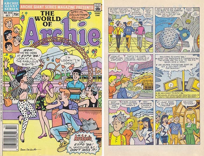  Archie Andrews visited Expo 86. Read the entire comic book for free 