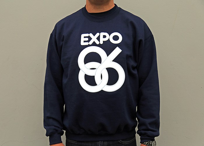  The best EXPO 86 sweatshirt ever. Photo Bob Kronbauer