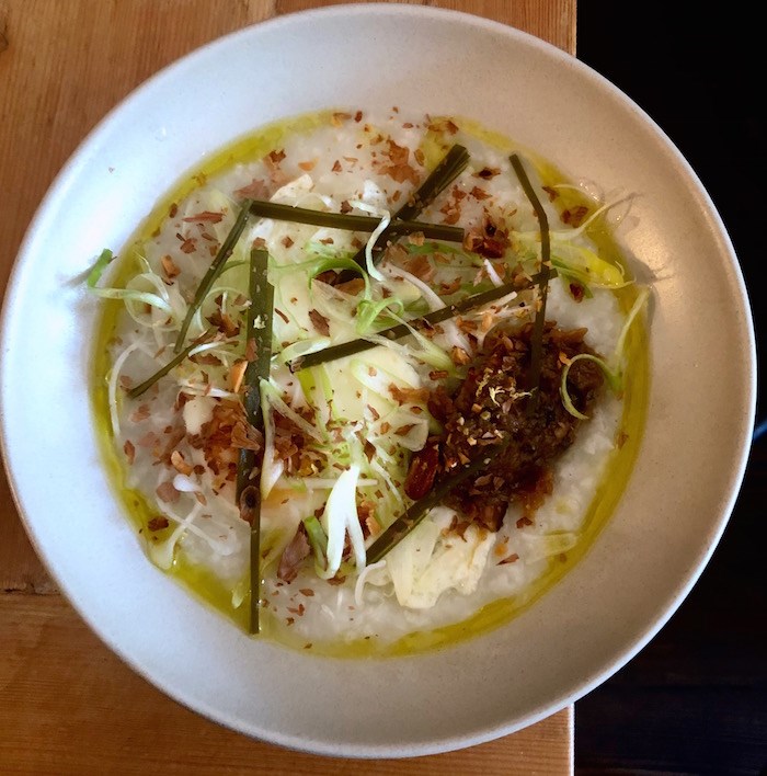  The congee is vegan without the egg. Photo by Lindsay William-Ross/Vancouver Is Awesome