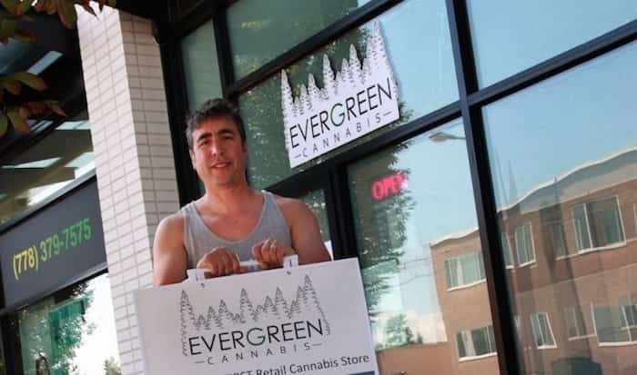  Photo: Evergreen Cannabis Society owner Mike Babins stands outside his store on West Fourth Avenue | Rob Kruyt