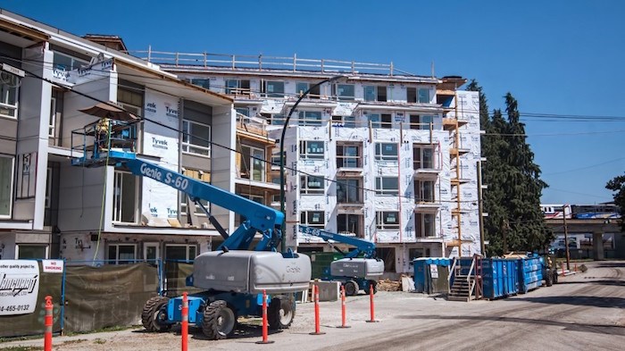  Cressey has shifted its business plan to build rental buildings, such as the Conrad, which is now under construction at 3365 Commercial Drive. Photo by Chung Chow/Business In Vancouver