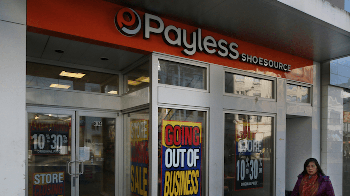  Sign of the times: Payless ShoeSource closed its Vancouver outlet this year | Photo: Chung Chow